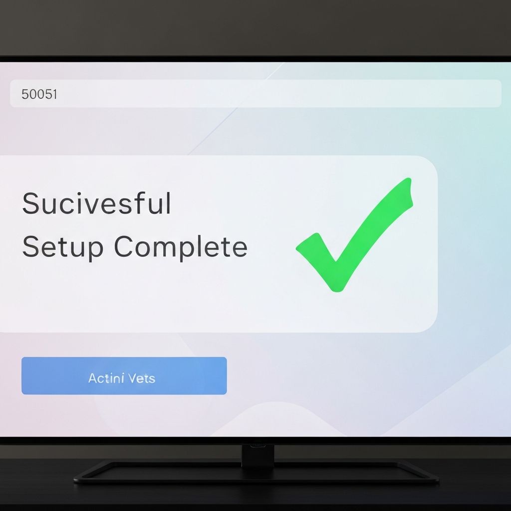 TV screen showing successful activation confirmation